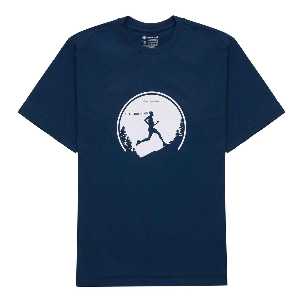 Camiseta Masculina Trail Running Azul Marinho
