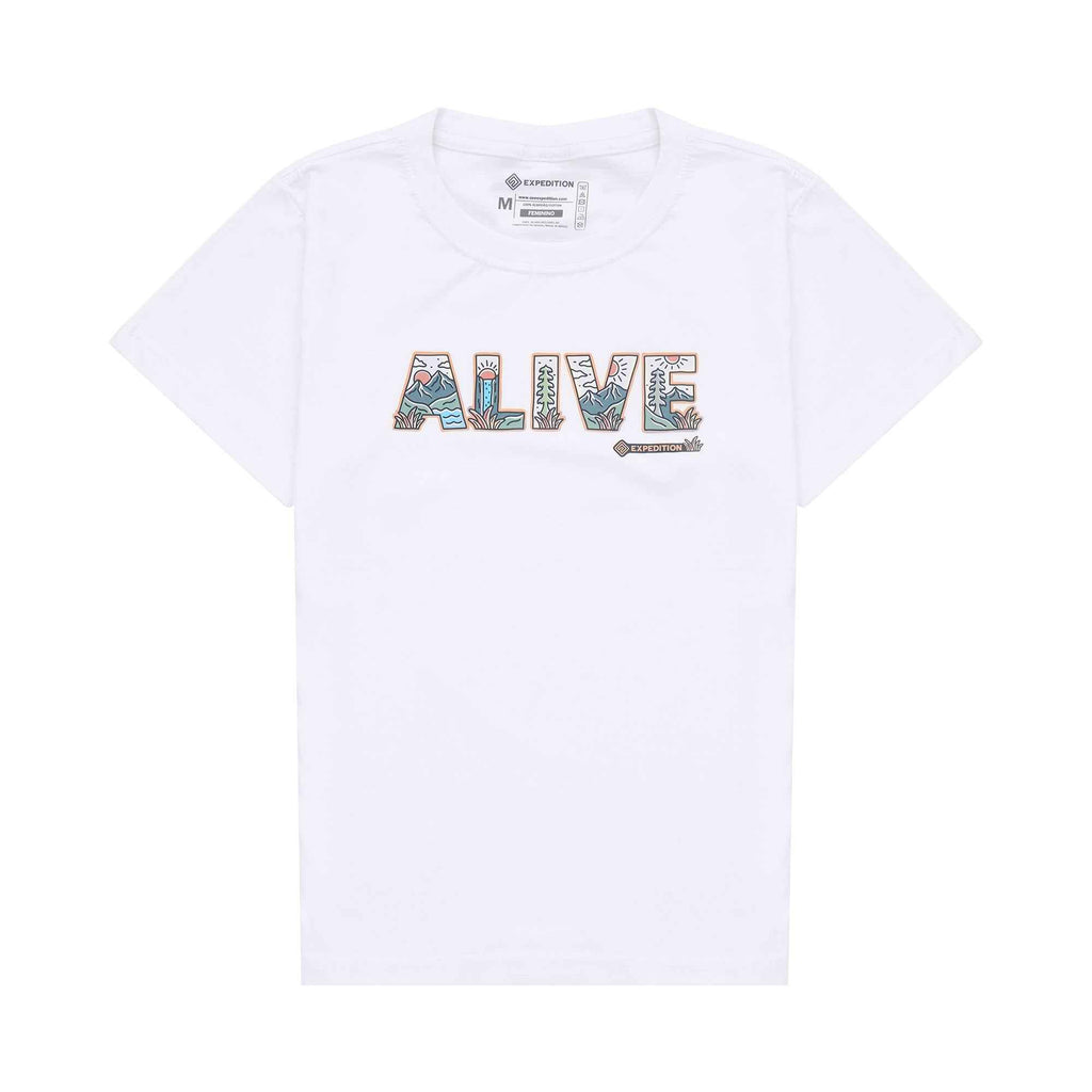 Camiseta Alive  Algodão Feminino OffWhite