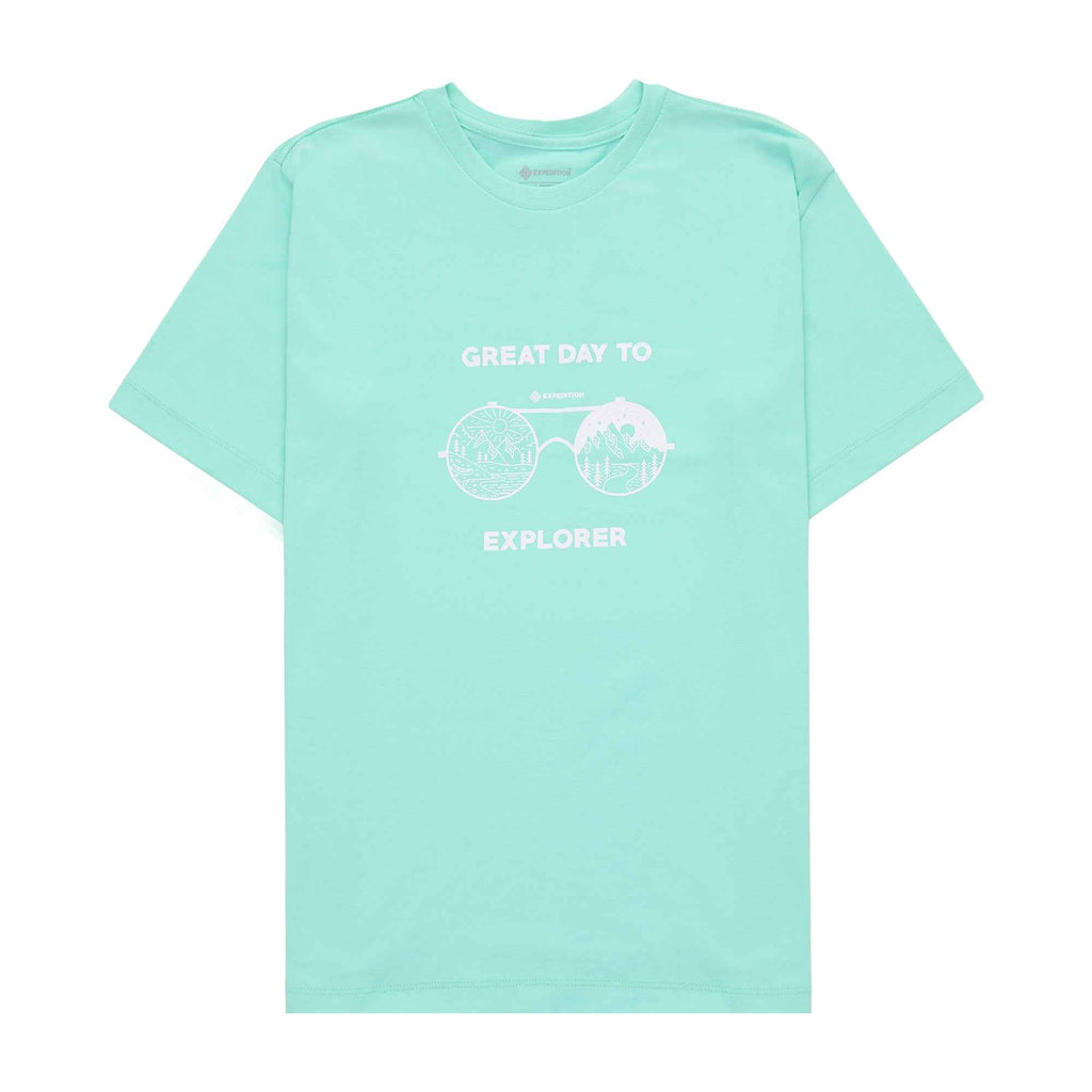 Camiseta Masculina Great Day to Explorer Verde Claro