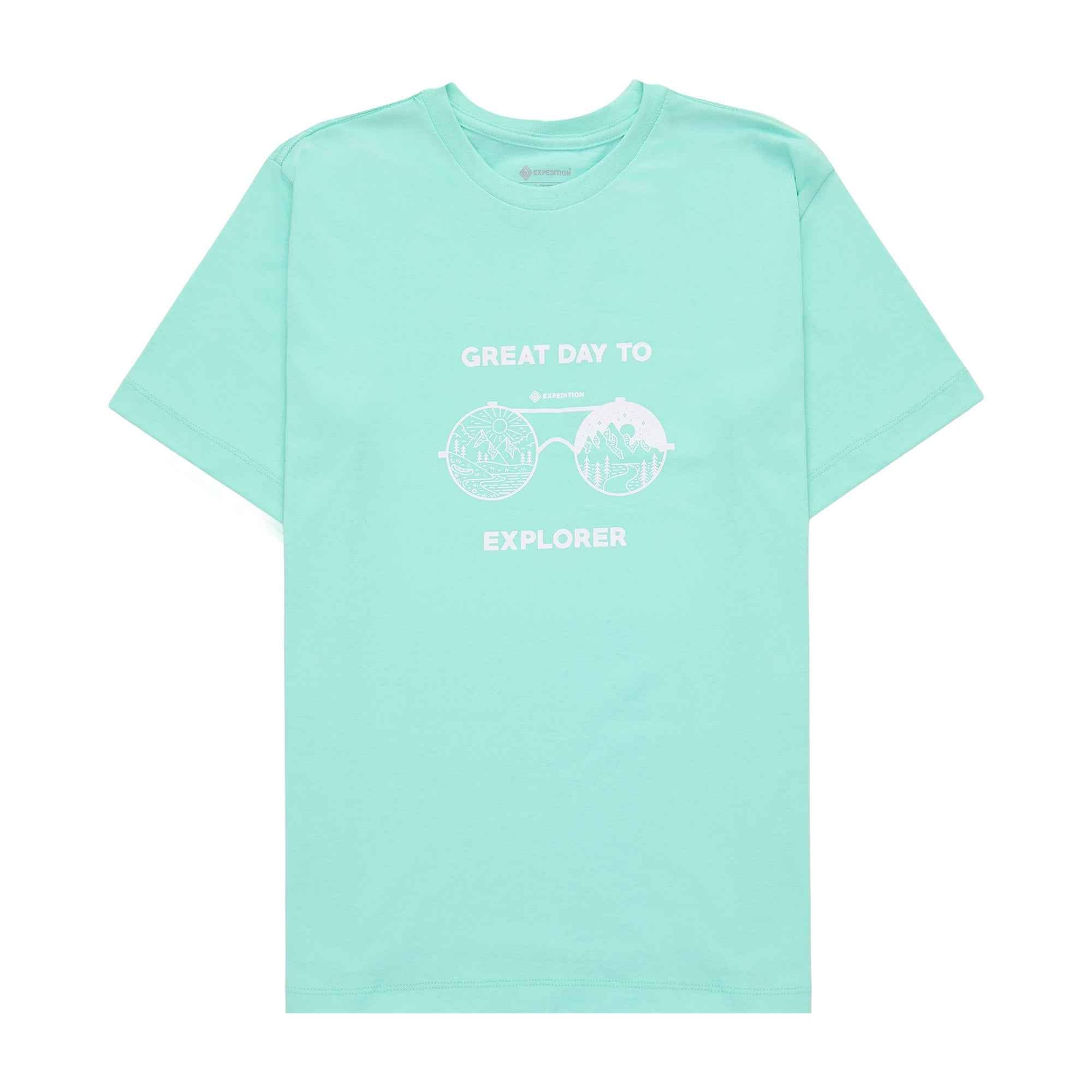 Camiseta Masculina Great Day to Explorer Verde Claro