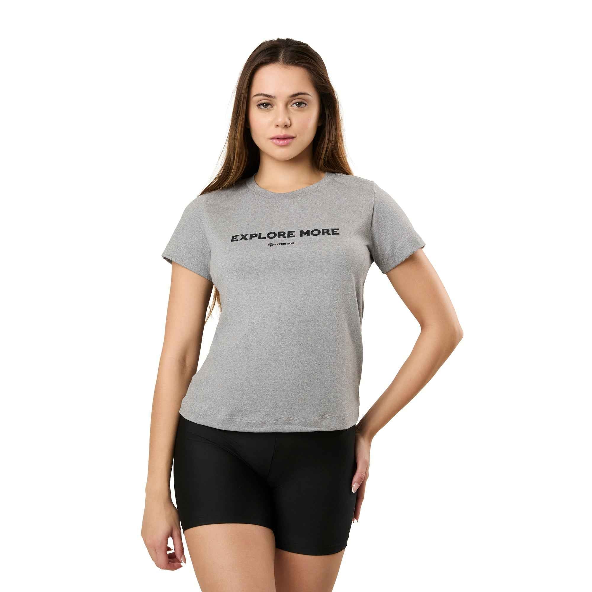 Camiseta Feminina Explore More Cinza