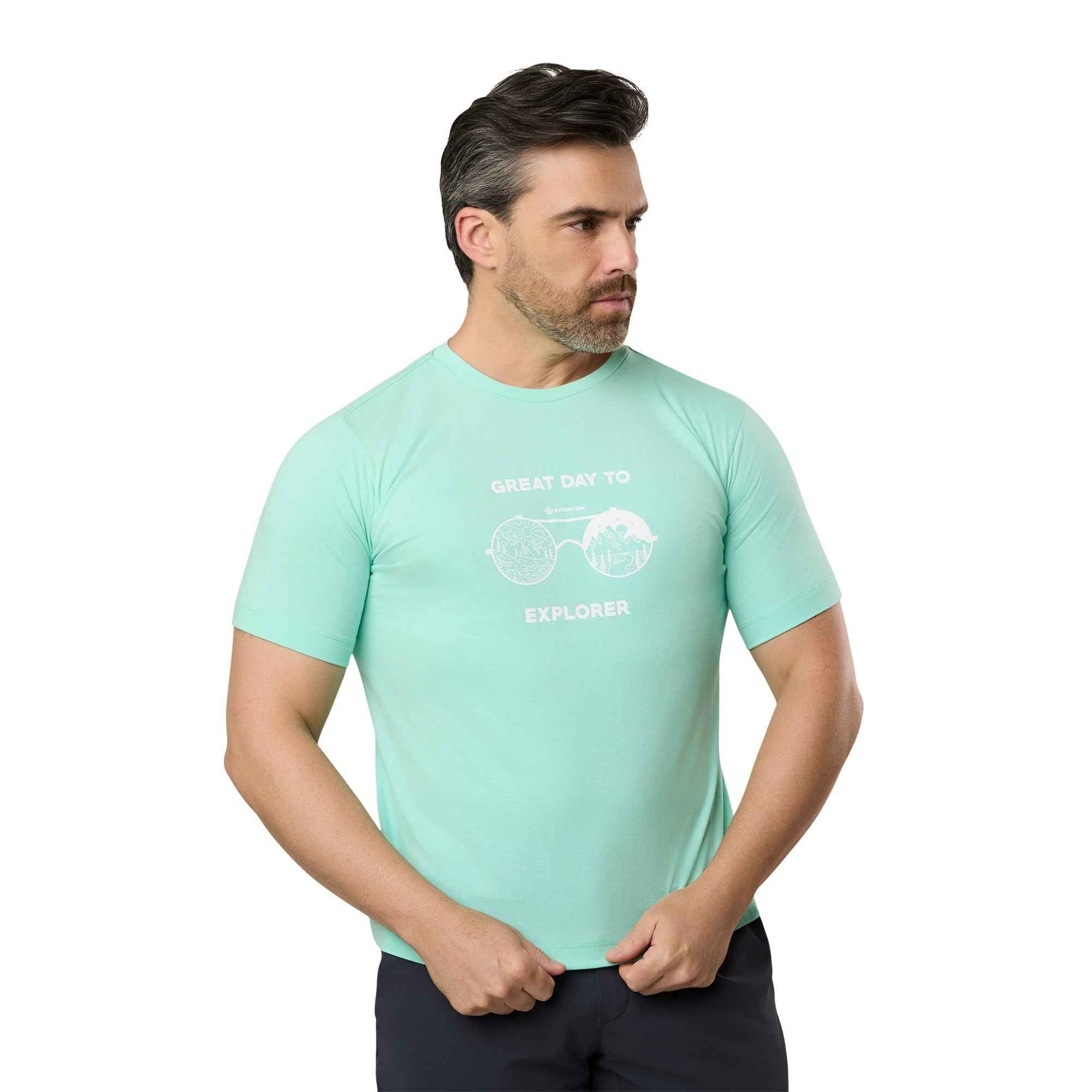 Camiseta Masculina Great Day to Explorer Verde Claro