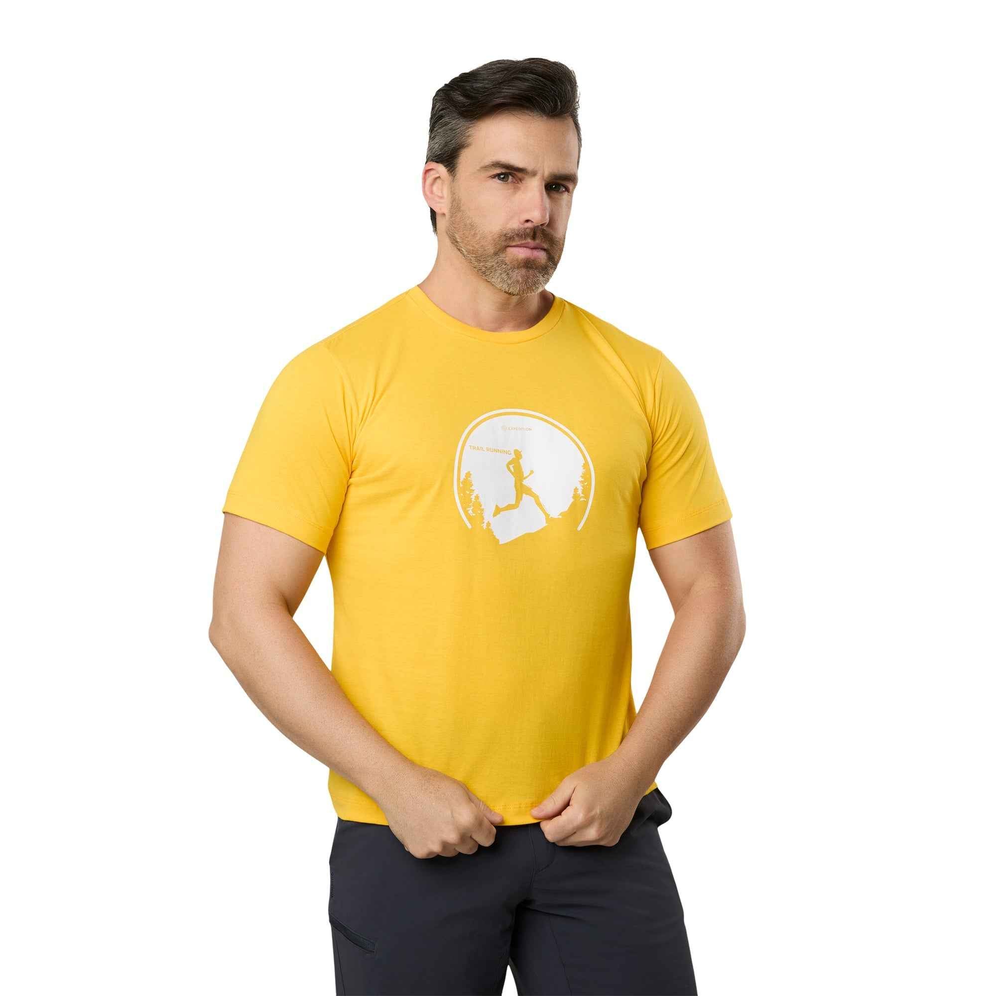 Camiseta Masculina Trail Running Amarela